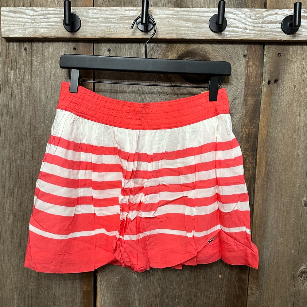 Hollister Striped Mini Skirt in Coral Pink Orange Size Medium